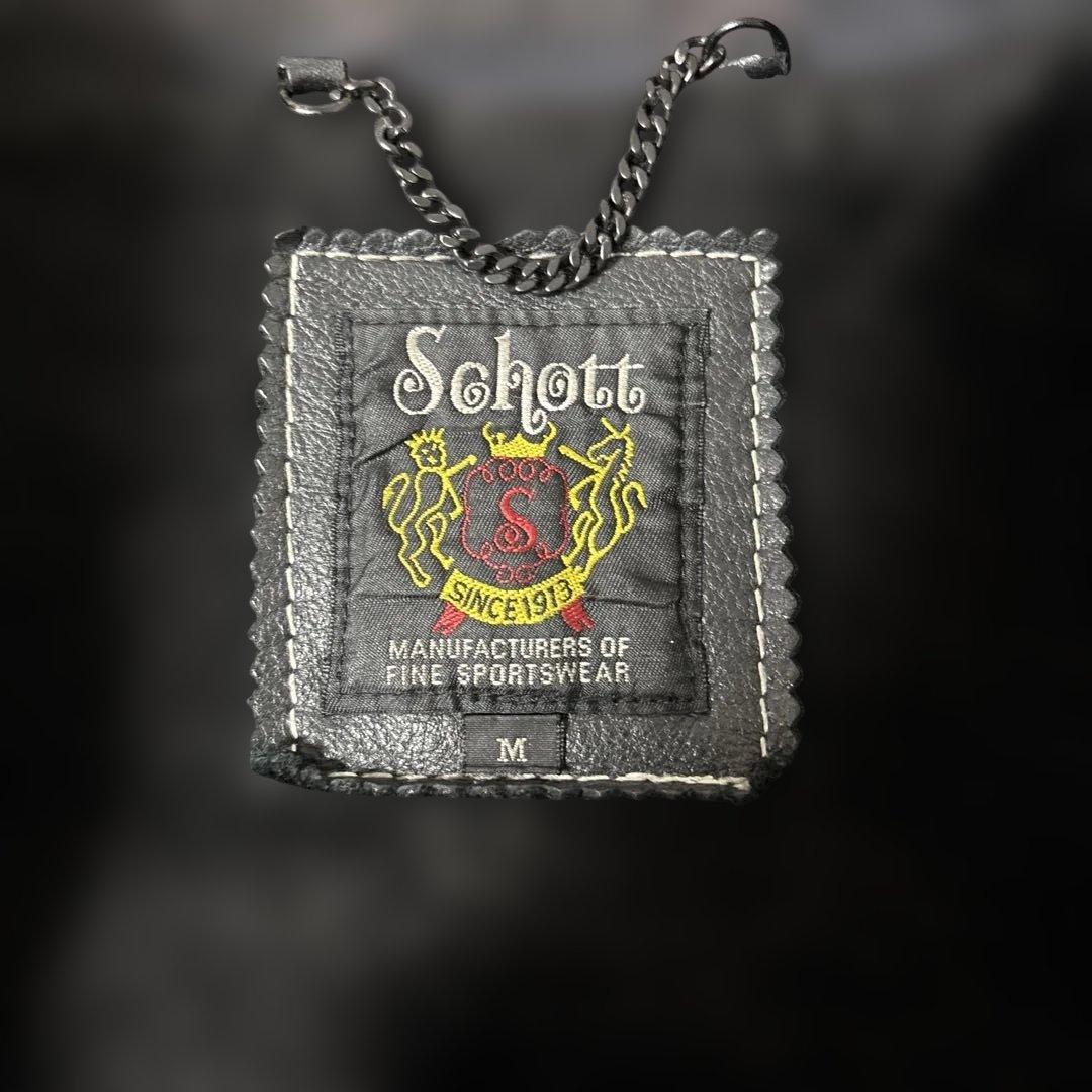 schott 革ジャン　シングル　ダブル　スタンドカラー　ワッペン