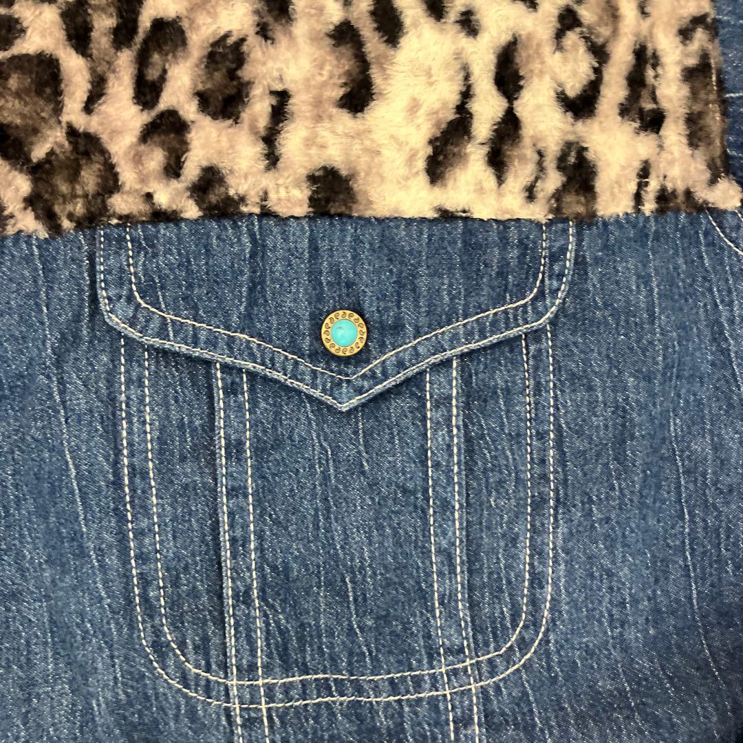 【Budweiser】レア　バドワイザー　豹柄　デニム　ウエスタン　ターコイズ