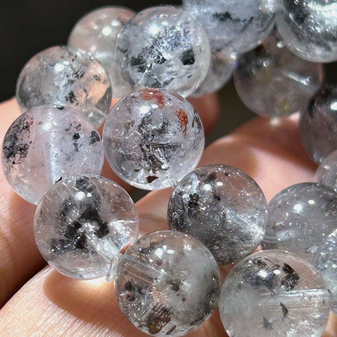 ☆別格高級品！福徳大黒宝珠⑦！超希少！エレスチャルクォーツ　水晶　ブレス