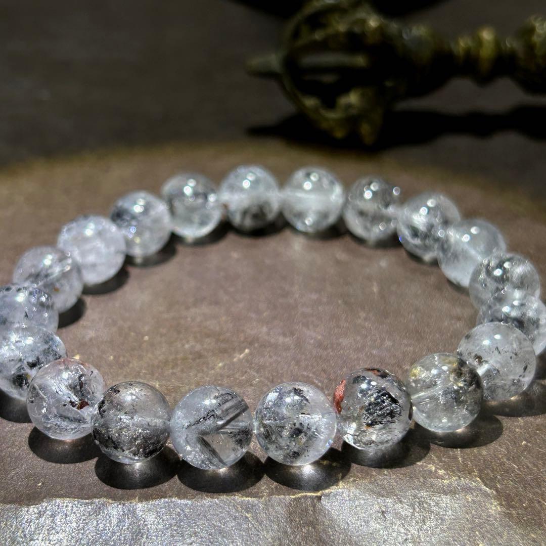 ☆別格高級品！福徳大黒宝珠⑦！超希少！エレスチャルクォーツ　水晶　ブレス