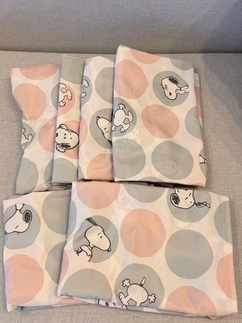 【美品】スヌーピー レースカーテン 6枚セット（133cm×4、198cm×2）