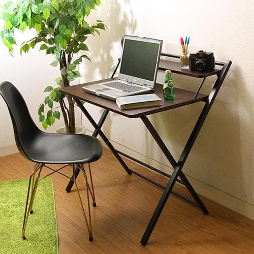 【新品・送料無料】【完成品】フォールディングワークデスク D.BR×BK
