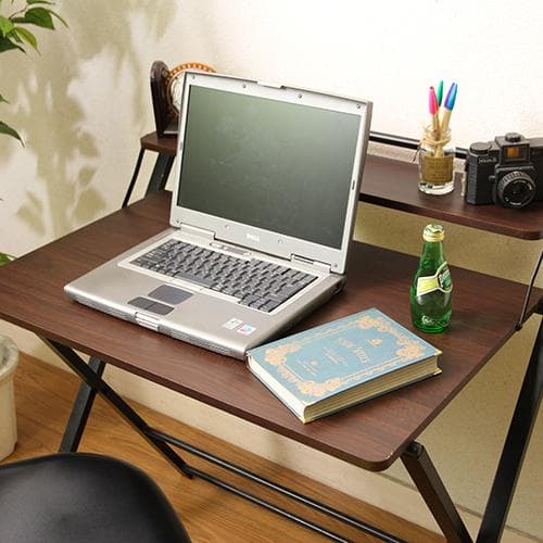【新品・送料無料】【完成品】フォールディングワークデスク D.BR×BK