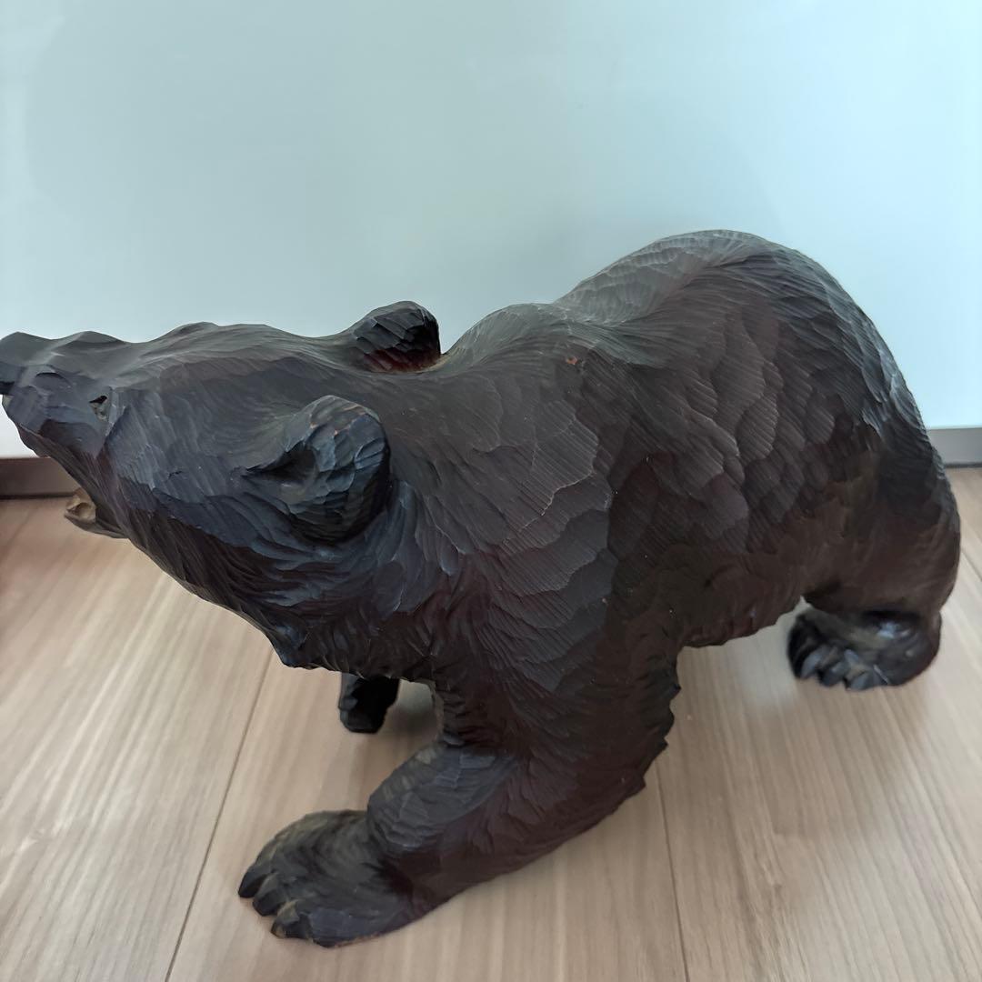 熊　木彫り　クマ　北海道　レトロ　置物　堀井作　アンティーク