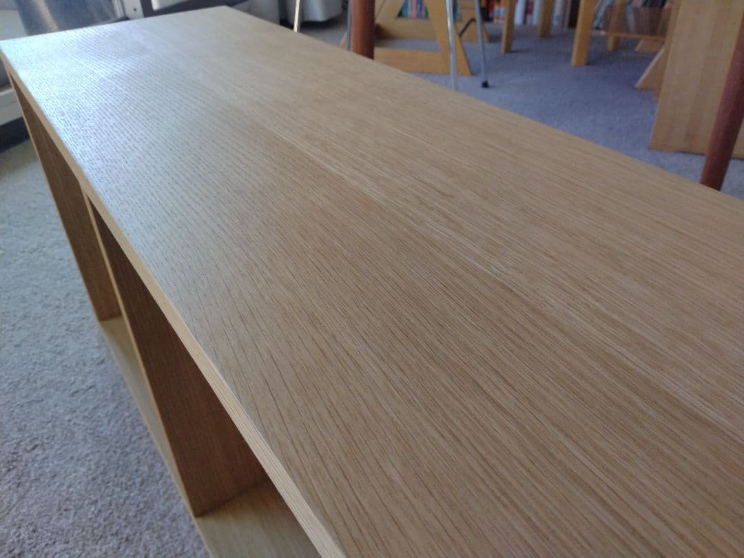 【美品】MUJI無印良品 スタッキングシェルフ2×1段/オーク材オープンラック棚