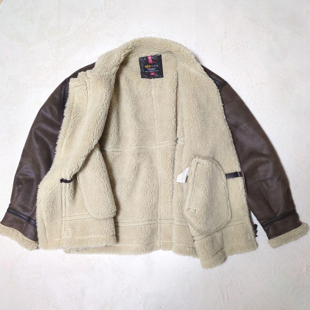 美品 ALPHA B-3 フライトジャケット 4XL フェイクムートン