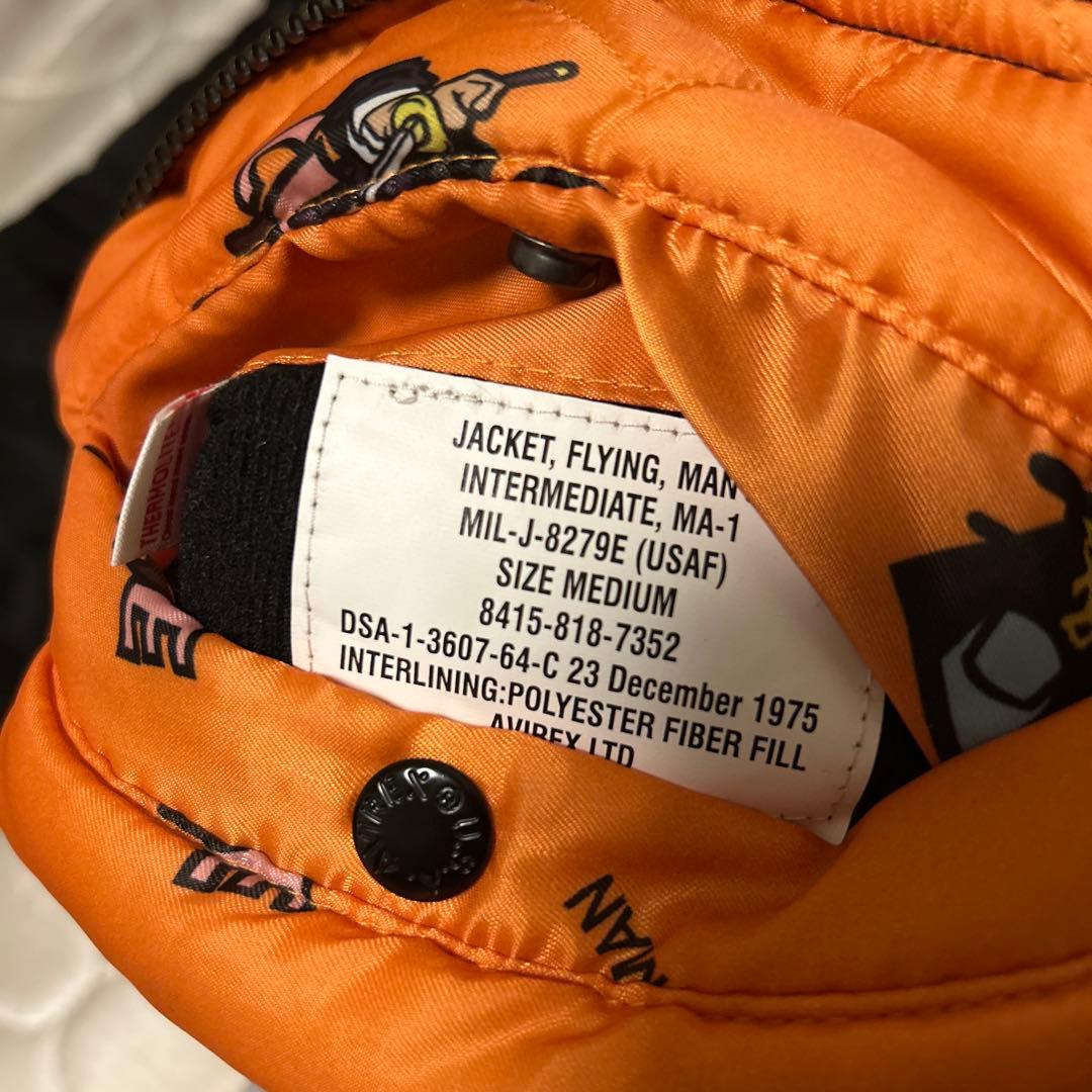 AVIREX MA-1ジャケット ブラック　チェンソーマンコラボ