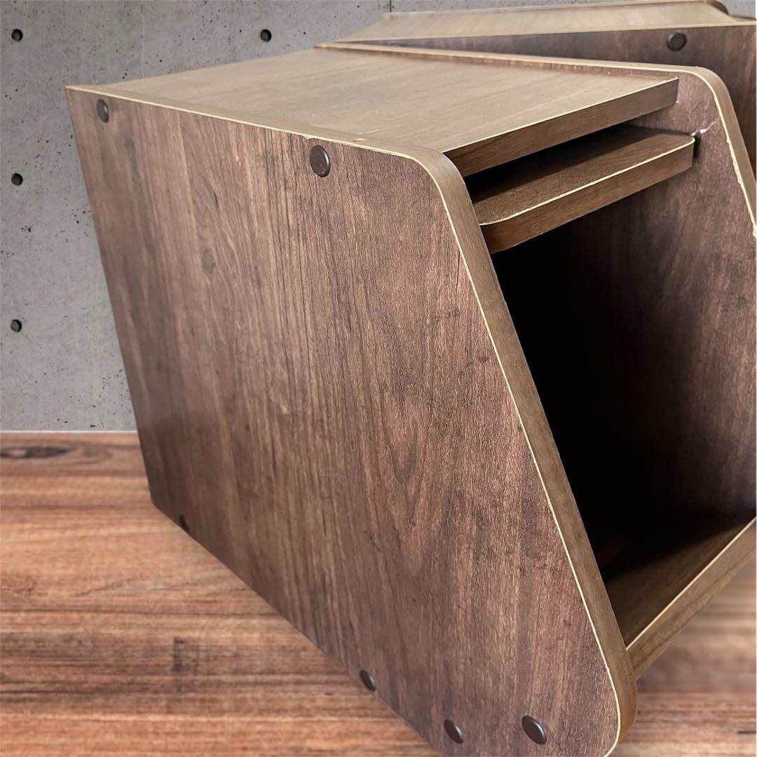 アイリスオーヤマ 前開き 収納ボックス 積み重ね 木目調 幅違い 3点セット