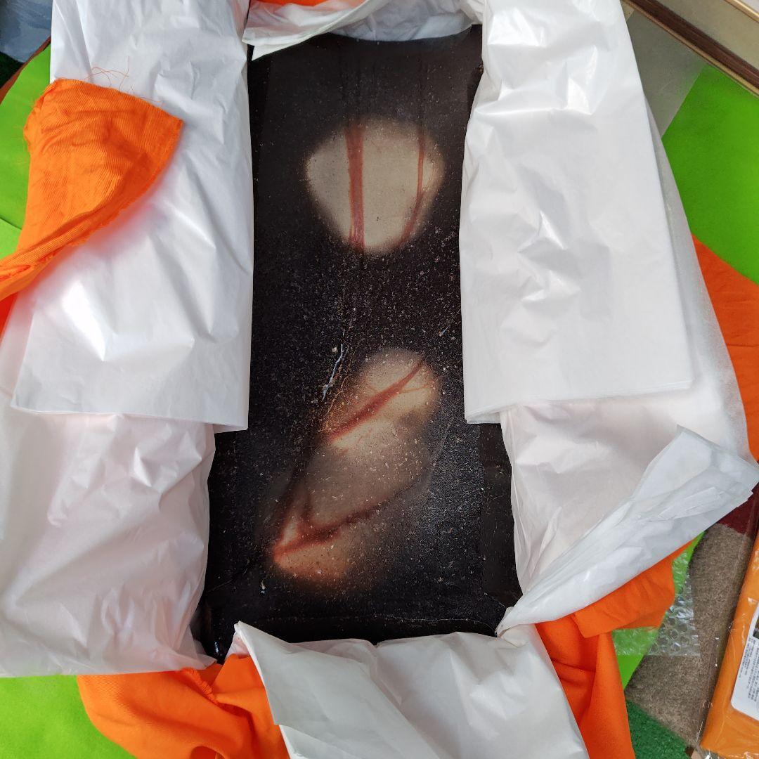 名品、黒備前長方皿、人間国宝伊勢崎淳、最上級、直筆墨書色紙オリジナル額付、