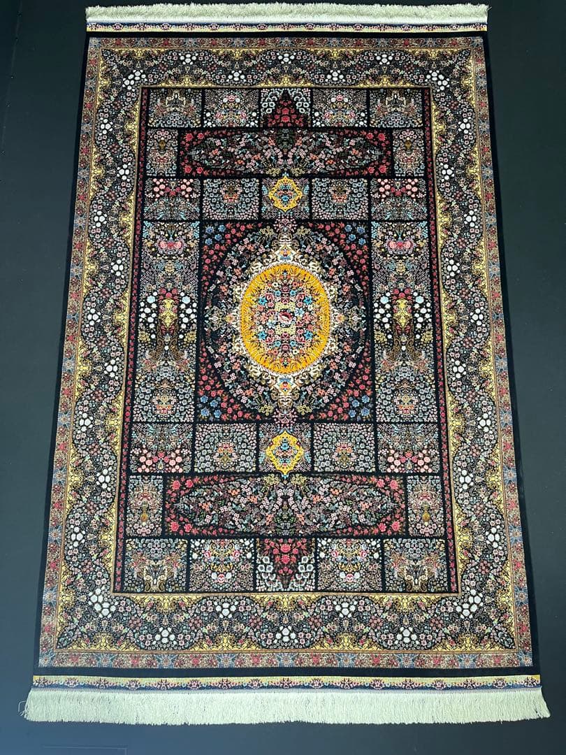 最高級 ペルシャ絨毯シルク イラン クム産 約225万ノット150×226cm