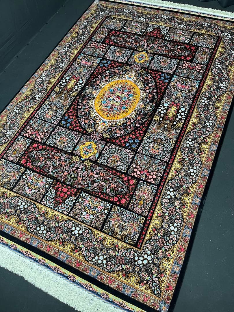 最高級 ペルシャ絨毯シルク イラン クム産 約225万ノット150×226cm