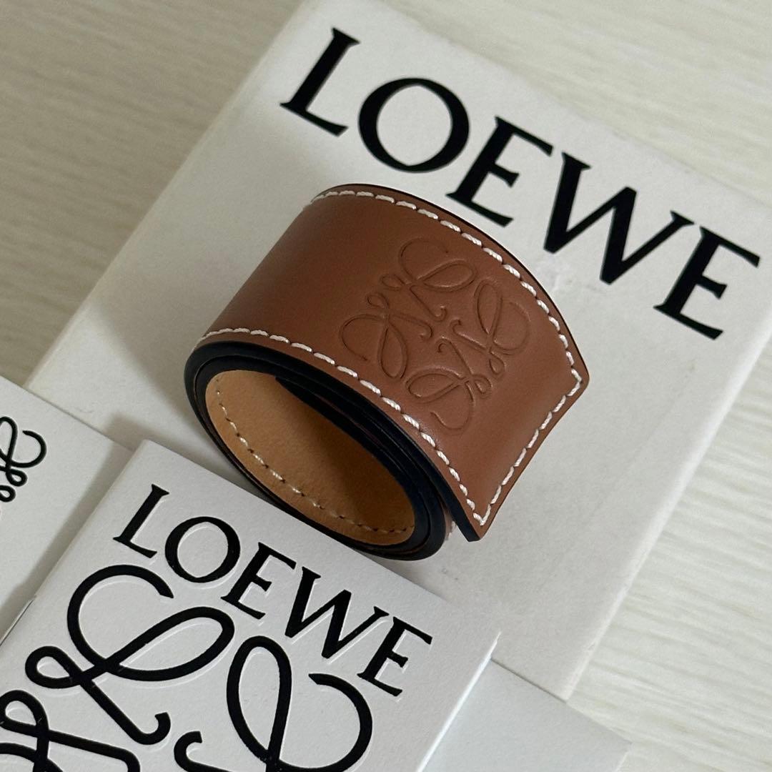 美品✨LOEWE ロエベ スラップブレスレット アナグラム ブラウン 箱付き
