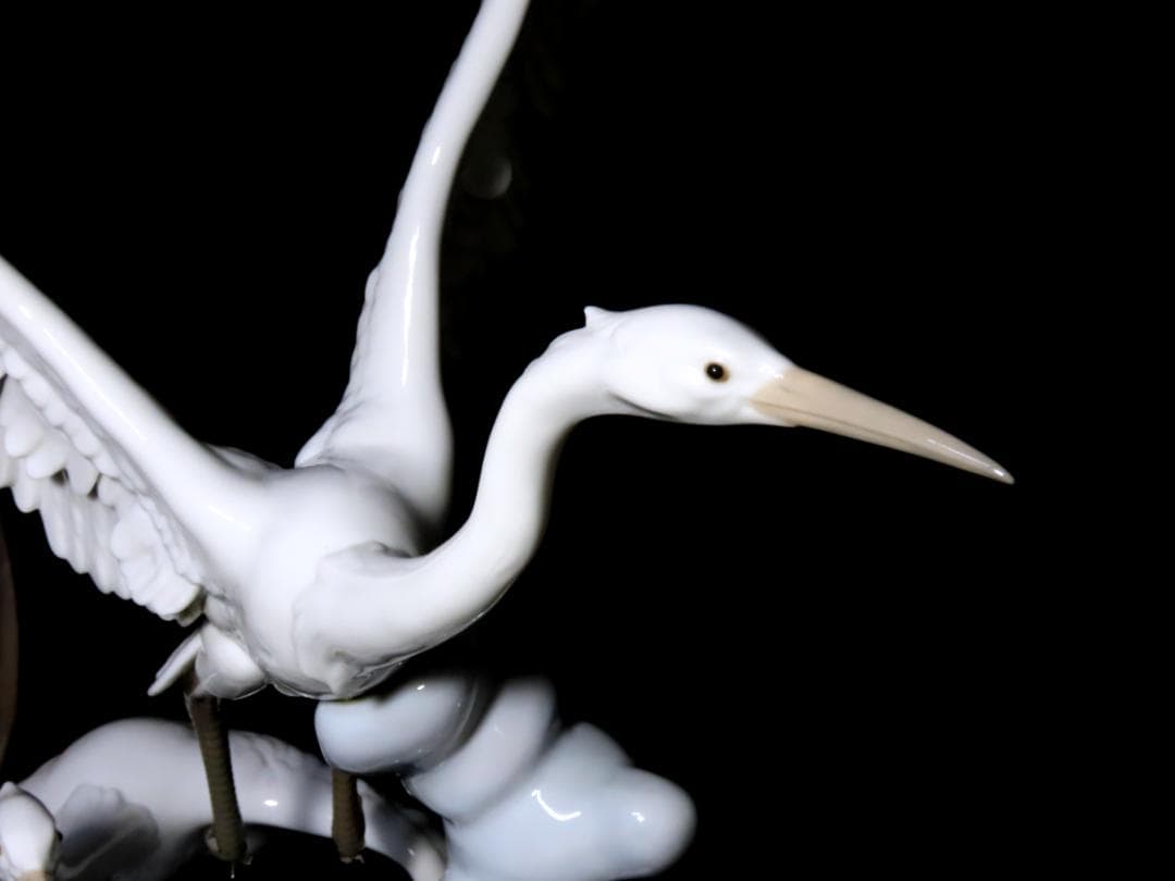 【リヤドロ】　　双鶴　　特大フィギュリン