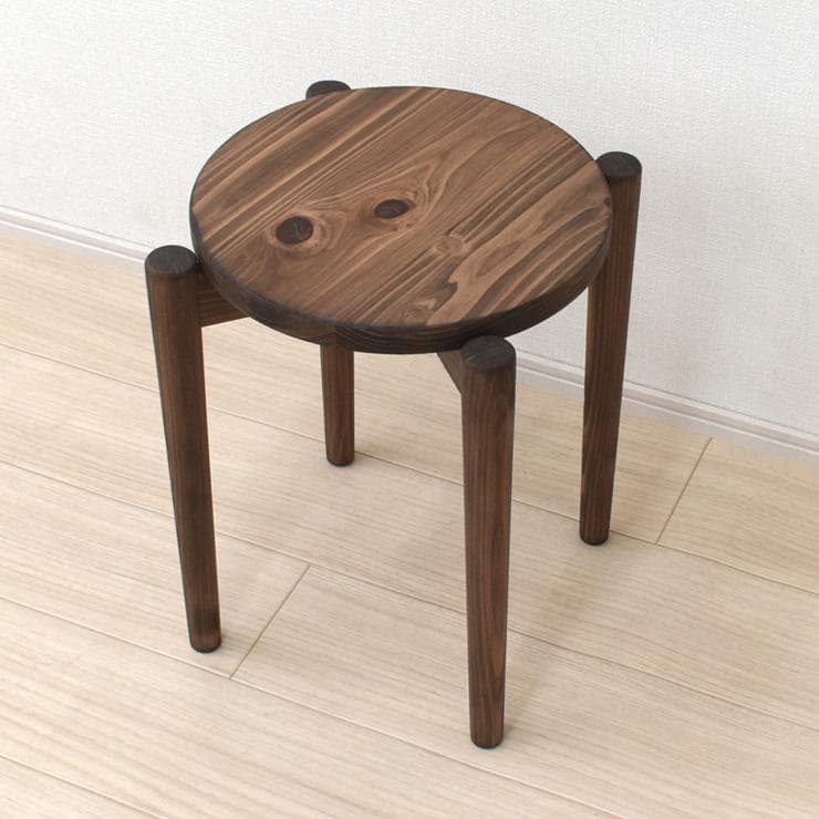 HPY ST HNK　スツール　ひのき国産　2脚（受注生産）　ブラウン