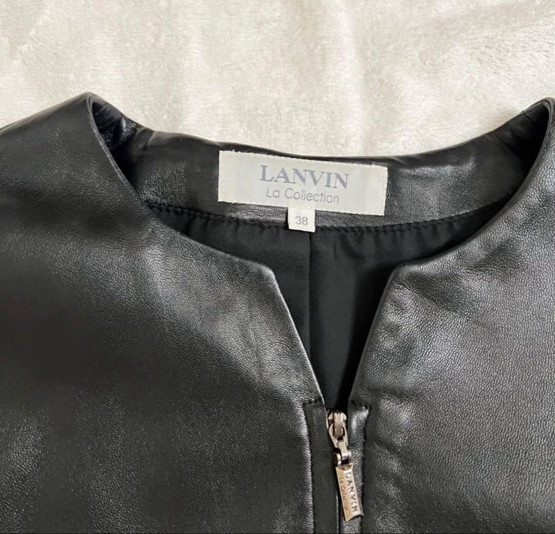 【定価15万超】美品 LANVIN 高級ラムレザージャケット　イタリア製