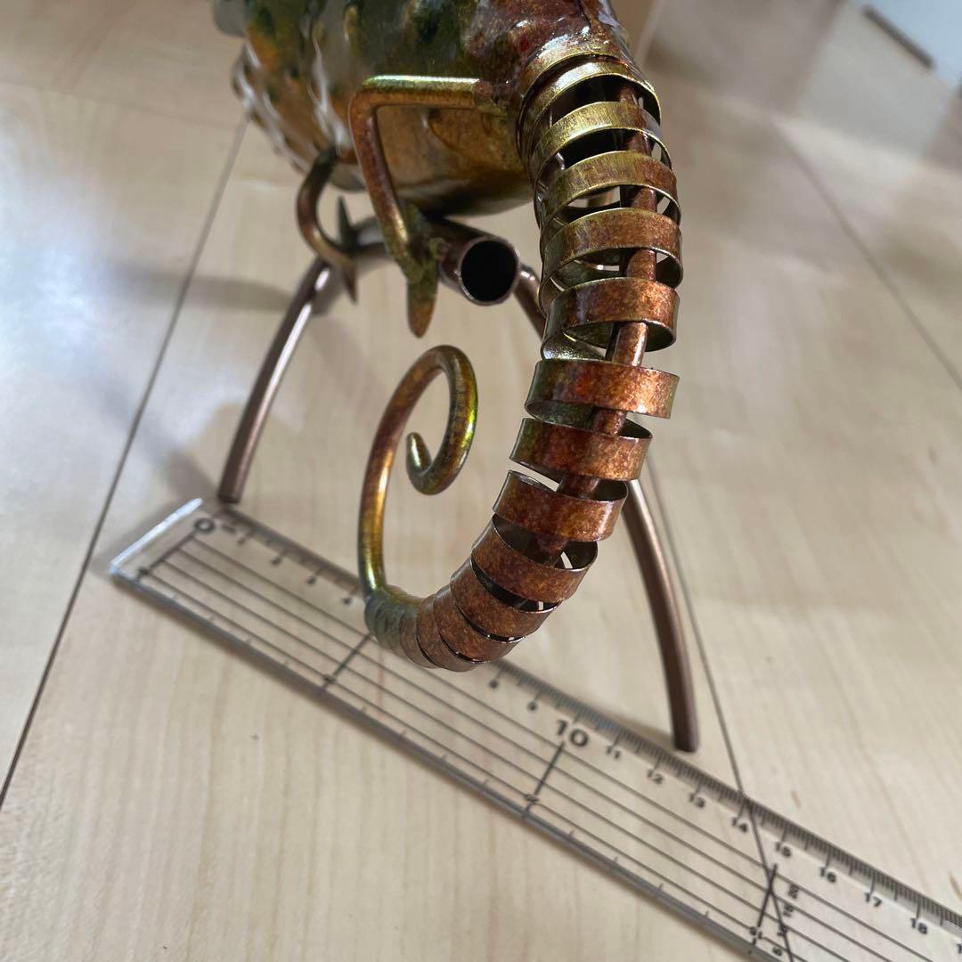 インテリア 彫刻 カメレオン 置物 アイアンアートスタイル 庭 リビング