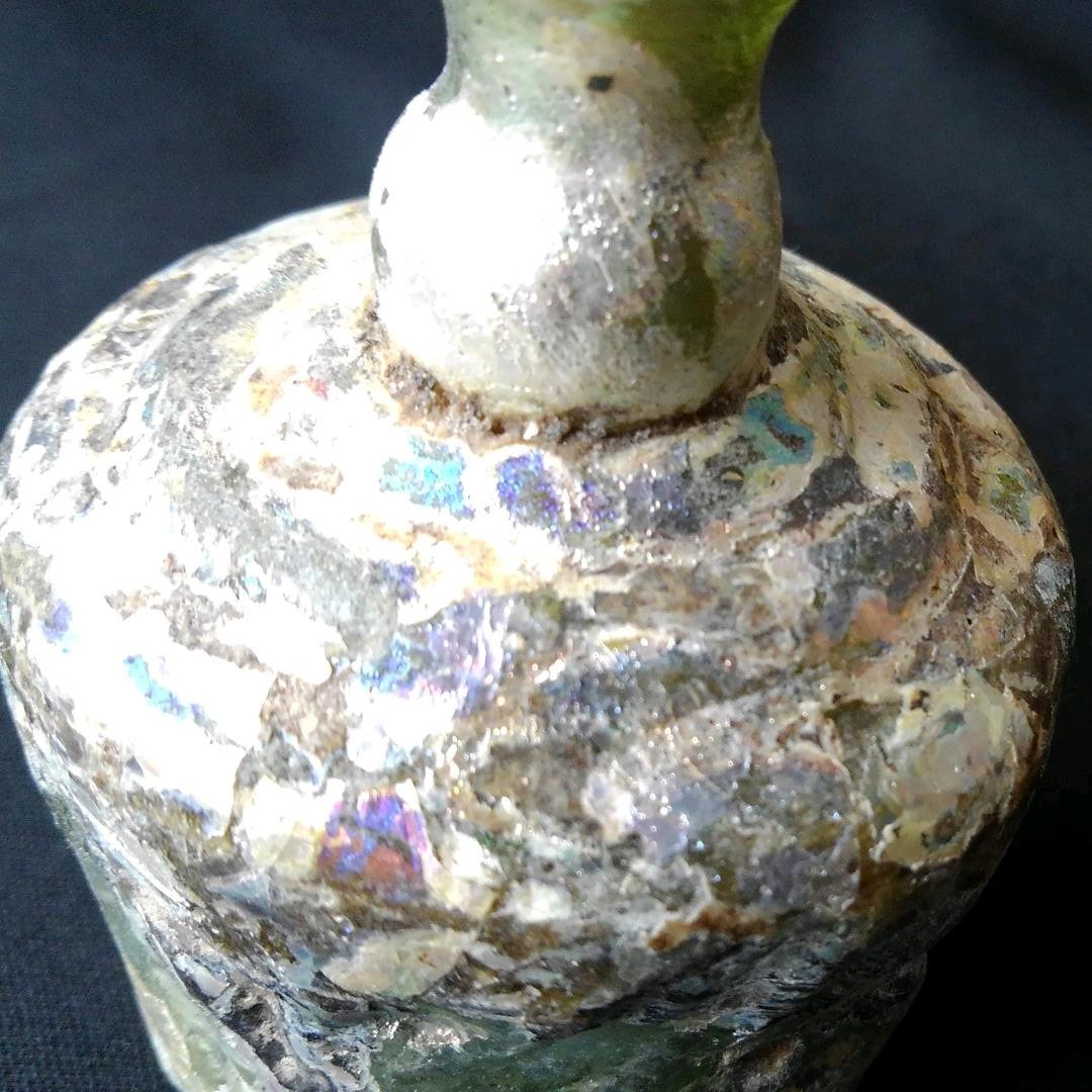 古代ガラス　銀化　光彩　美術館級　グラス　綺麗　貴重　骨董　茶道具