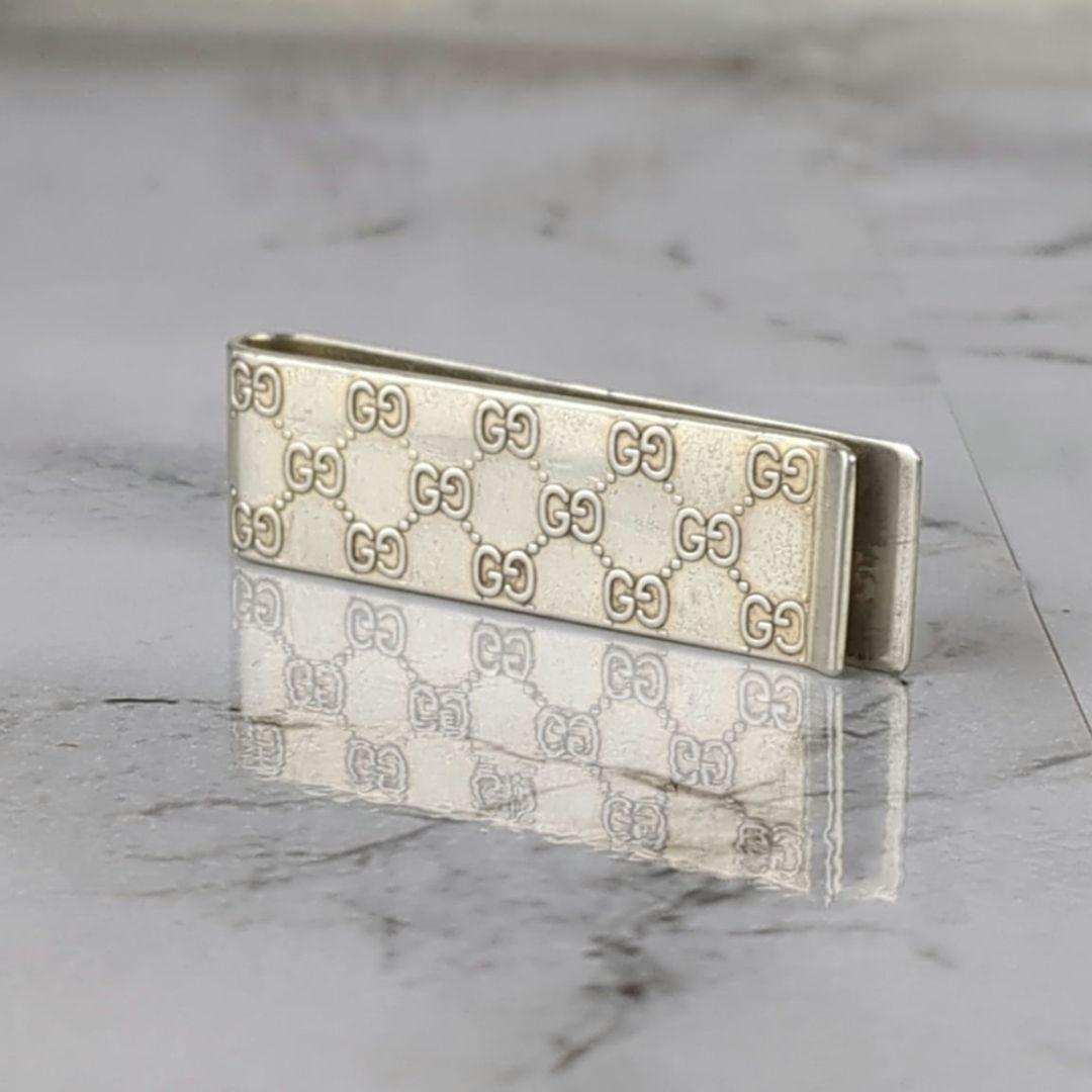 【美品】GUCCI☆GG柄　シルバー925 AG925 マネークリップ　札ばさみ