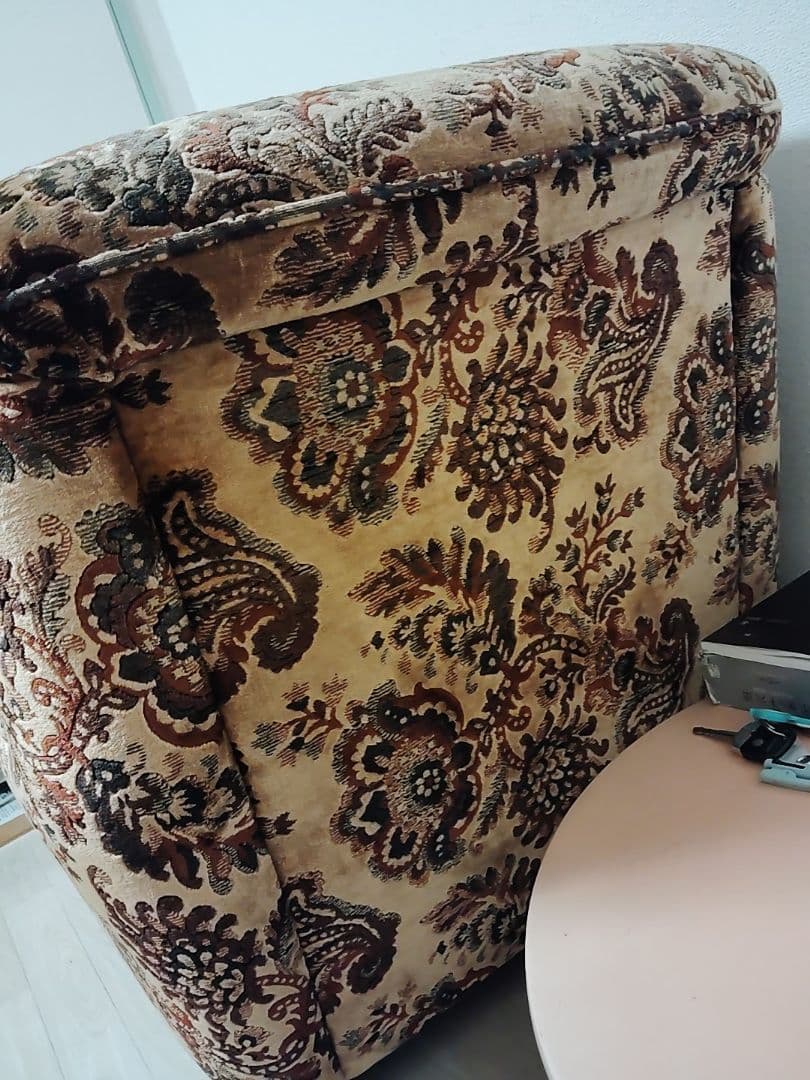 クラシック花柄ファブリック椅子　レトロ　福岡市内引き取り限定価格
