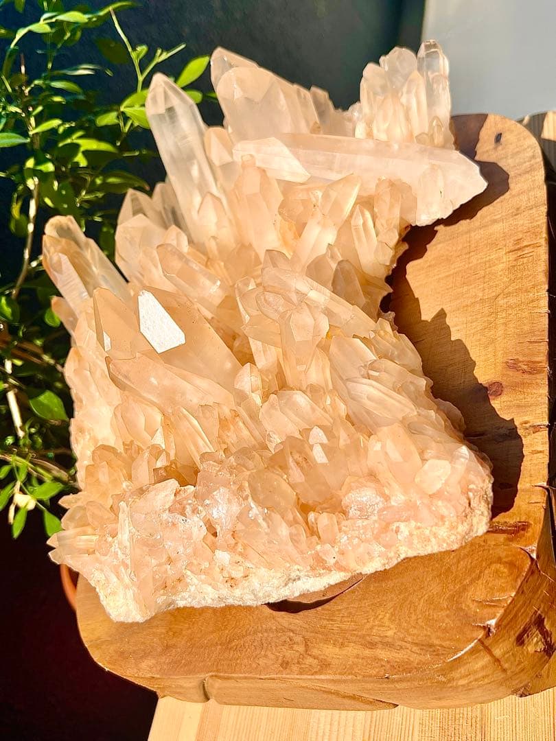 超BIG ヒマラヤ水晶　天然ピンク　マニカラン産　クラスター【6.8㌕】　置物