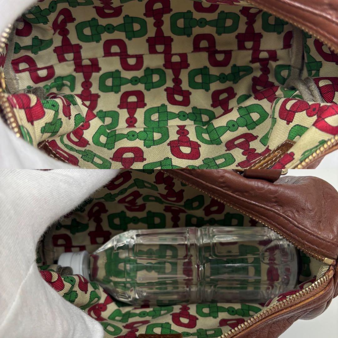 美品 グッチ GUCCI ミニボストン シマ レザー ハンドバッグ GG柄