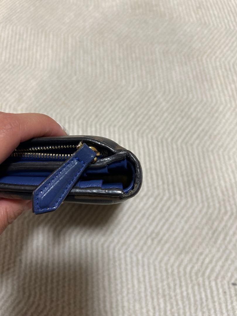 ス*ミ様 FENDI 二つ折り財布 FFロゴ ブラウン/ブルー 箱付き