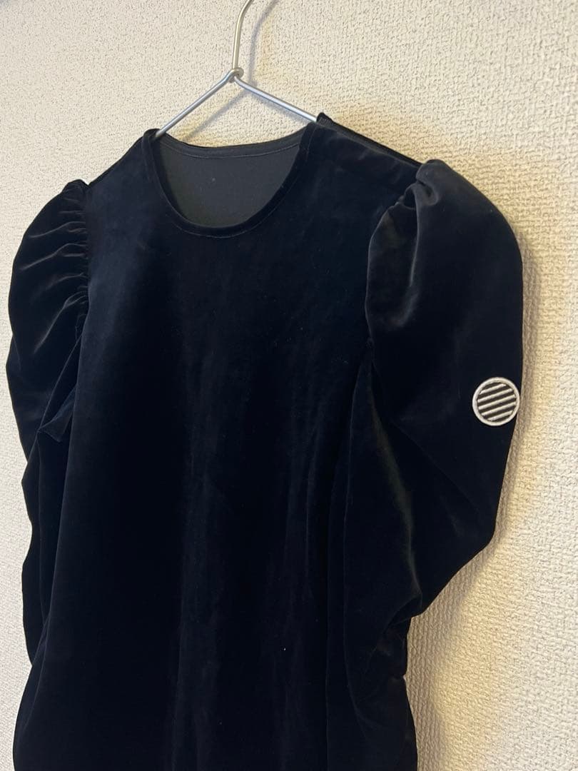 【美品】BODERS at BALCONY/パフスリーブベロアボディスーツ