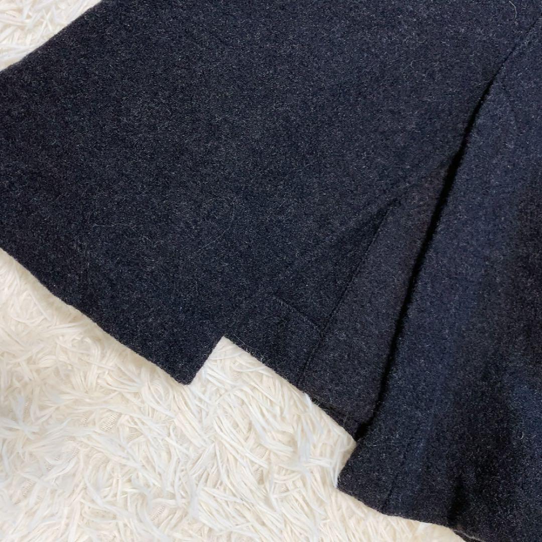 【美品】エヴァムエヴァ プレスウールコート ロング ノーカラー 定番 人気