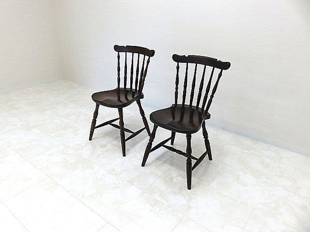 松本民芸家具　スピンドルチェア 2脚セット　ウィンザーチェア/ボウバックチェア