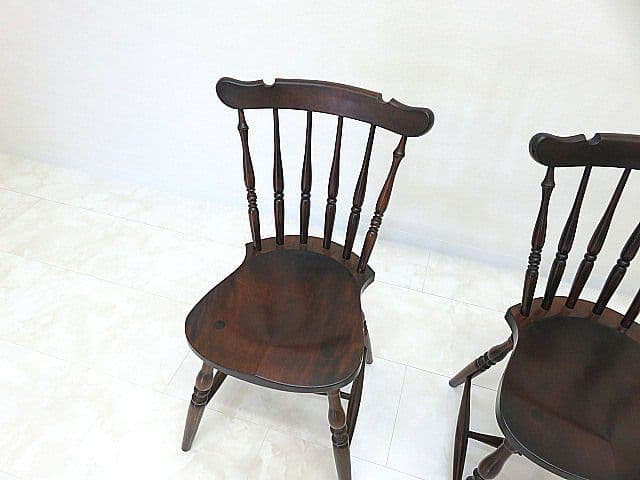 松本民芸家具　スピンドルチェア 2脚セット　ウィンザーチェア/ボウバックチェア