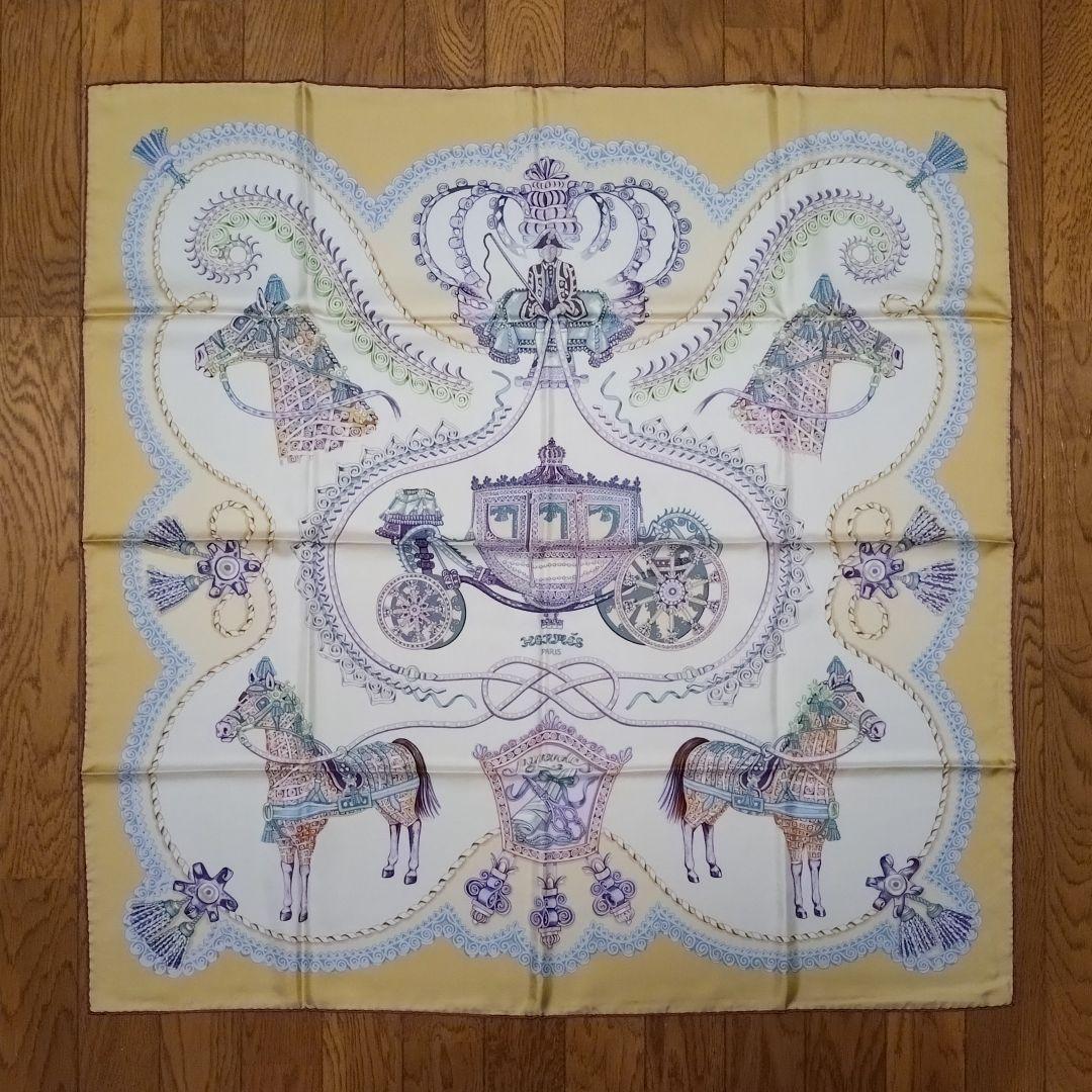 HERMES/エルメス カレ90 パプロール 馬車と貴族 スカーフ