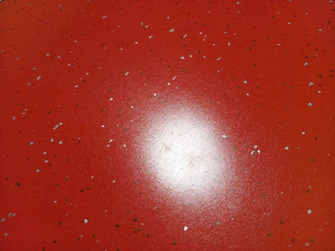 レア　レトロ　ポップ　スペースエイジ　フレーク　デザイン　赤　サイド　テーブル