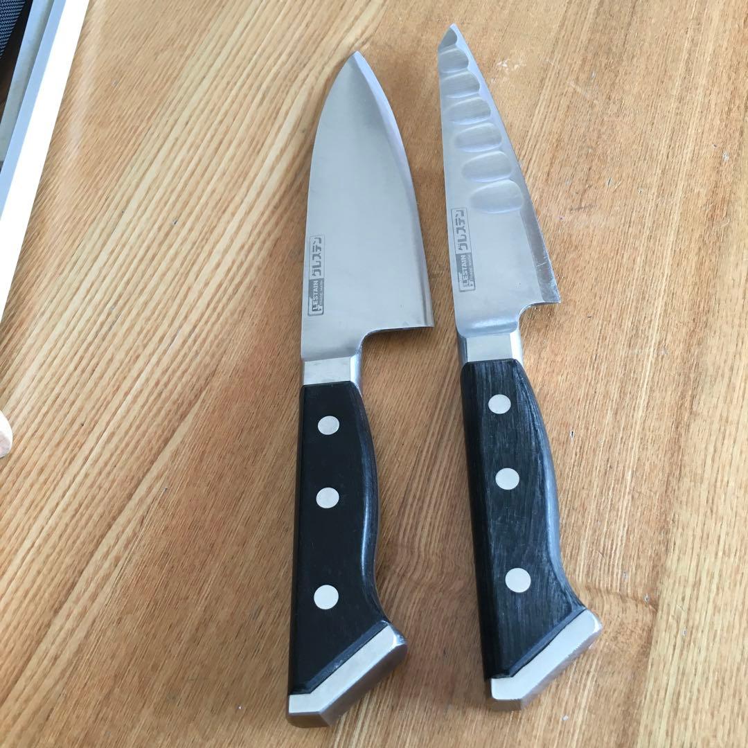 M*9様 グレステン製包丁2本とシャープナーセット 収納ケース付き　中古美品