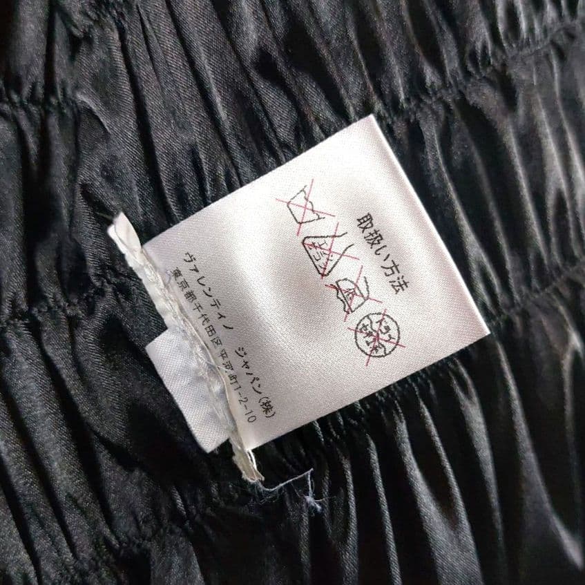 美品 RED VALENTINO ギャザーフリル Aライン レザージャケット 黒