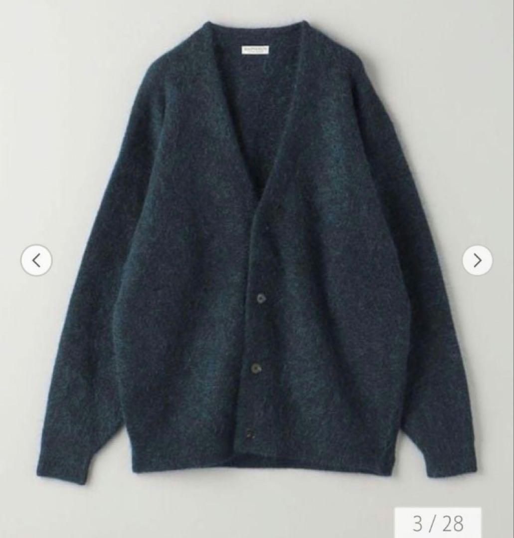 BEAUTY&YOUTH シャギーモヘアニットカーディガン NAVY M