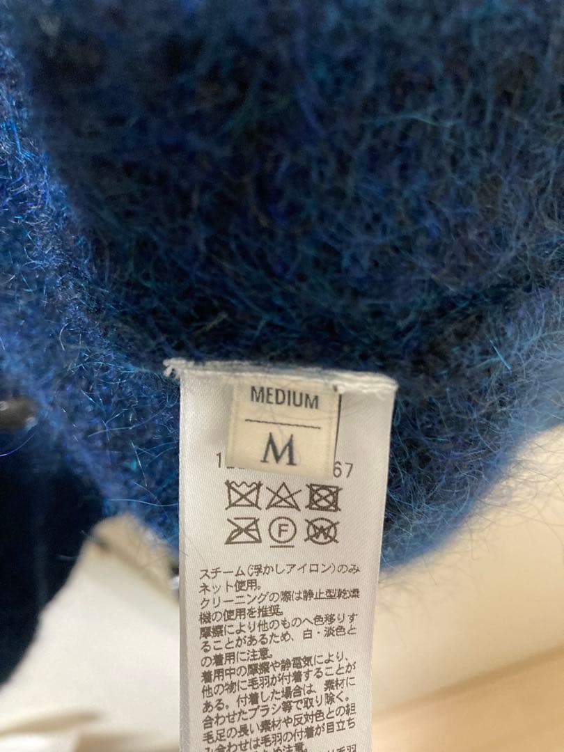 BEAUTY&YOUTH シャギーモヘアニットカーディガン NAVY M