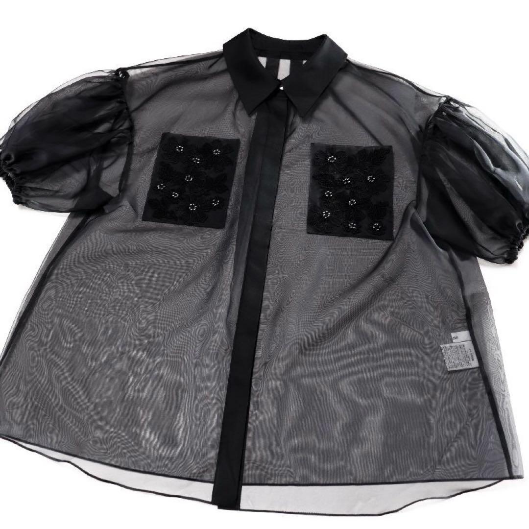 René シースルーブラックシャツ