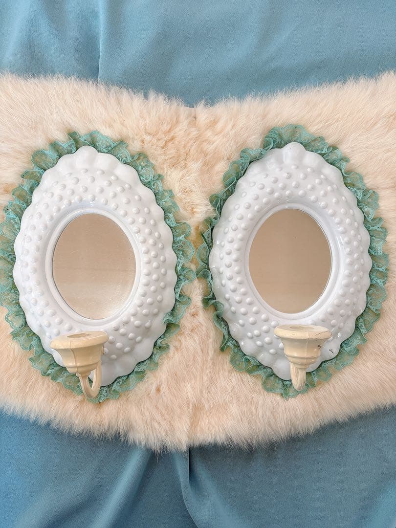 値下げ　ヴィンテージ　オーバル　壁掛け鏡 ミラー　アンティーク60s 70s