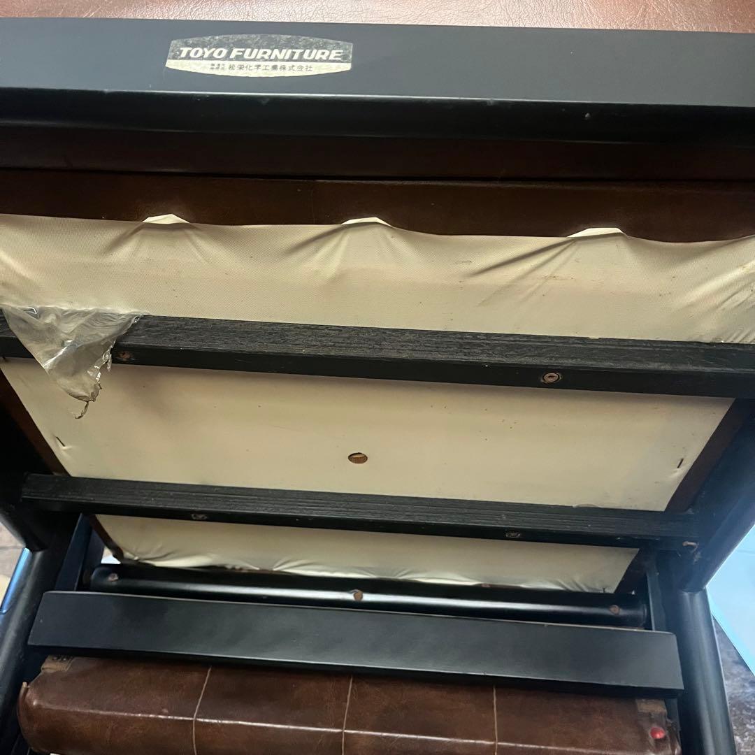 レトロ 東洋ファニチャー ブラウン ロッキングチェア　フェイクレザー