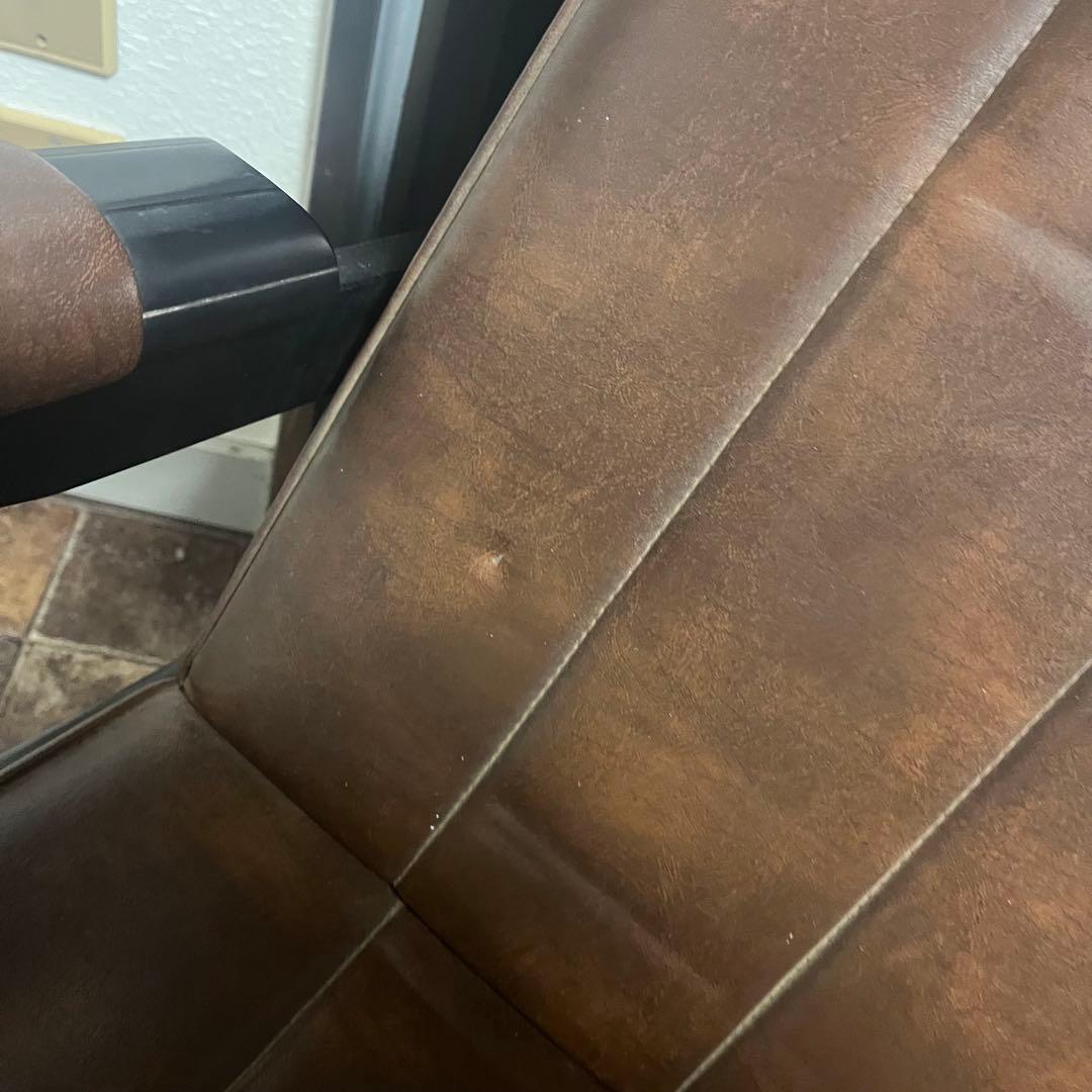 レトロ 東洋ファニチャー ブラウン ロッキングチェア　フェイクレザー