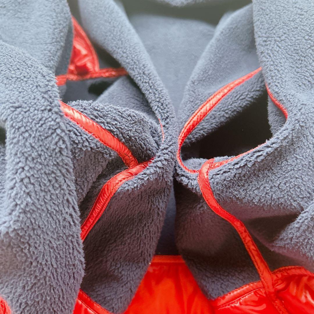 美品 マークアンドロナ ゴルフウェア 中綿ブルゾン 48 赤×紺 撥水 防寒