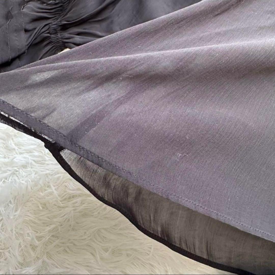 新品未使用 ランバン 楊柳シフォンボウタイブラウス