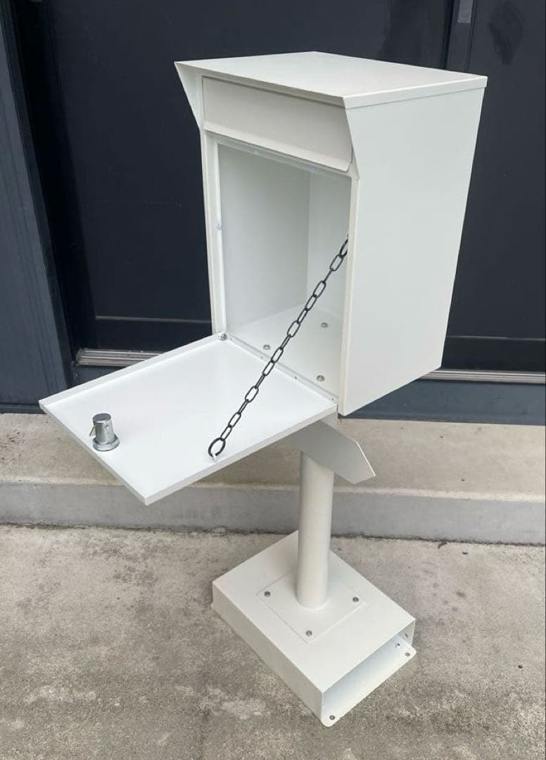 おしゃれ【ポスト】 置き型 ダイヤル ロック 錠 ホワイト 〒 メールボックス