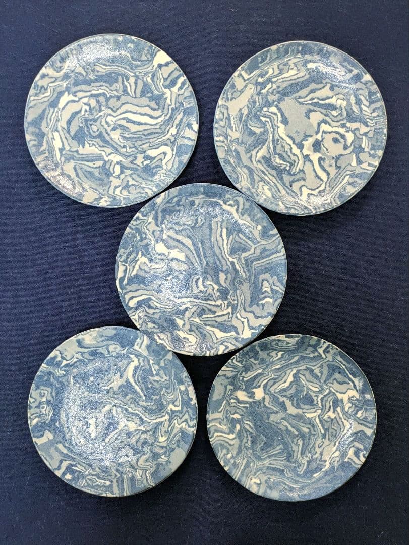 人間国宝松井康成の息子【松井康陽】練り上げ小皿5枚セット
