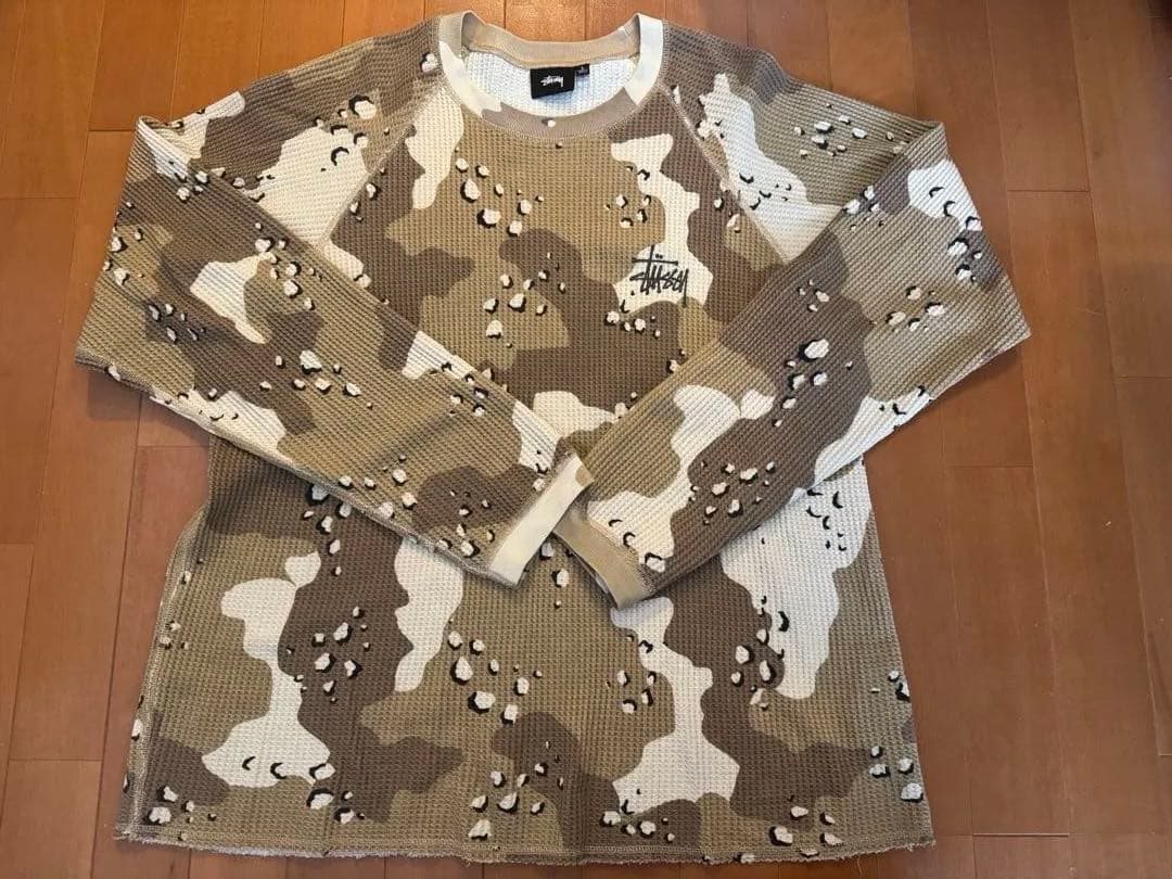 2025SS Stüssy ラグランサーマルベーシックストック　デザートカモ　L