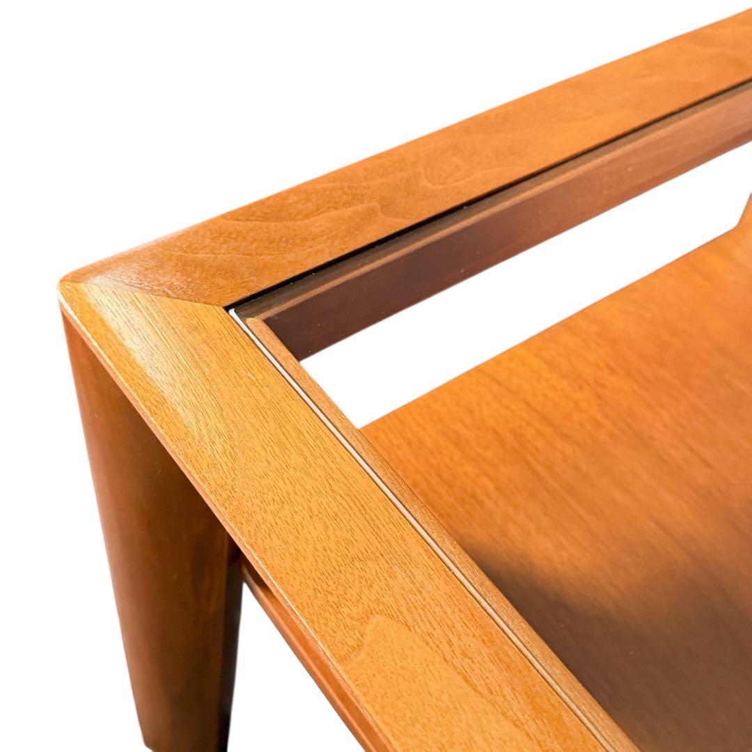 HR744 【希少デザイン】karimoku ガラストップテーブル　TU3287