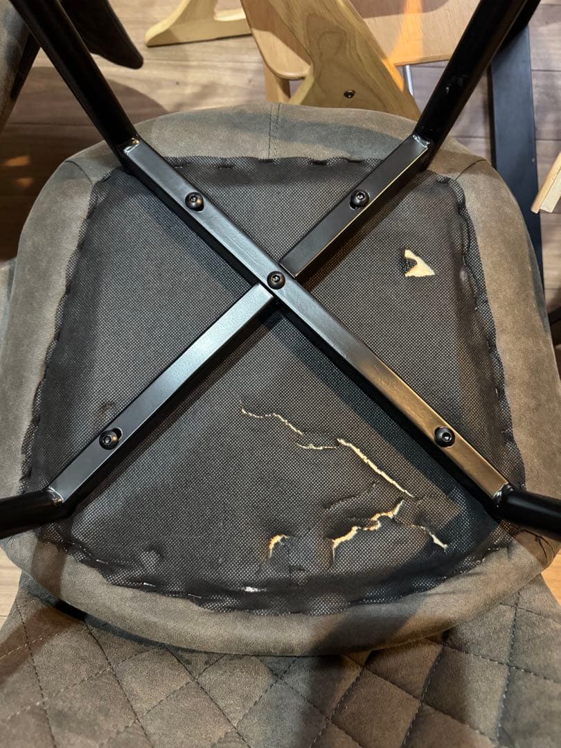 ※r4脚セットNOCE グレー ダイヤモンドキルティングチェア