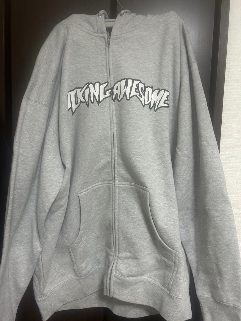 fucking awesomeジップパーカーsupreme グレー