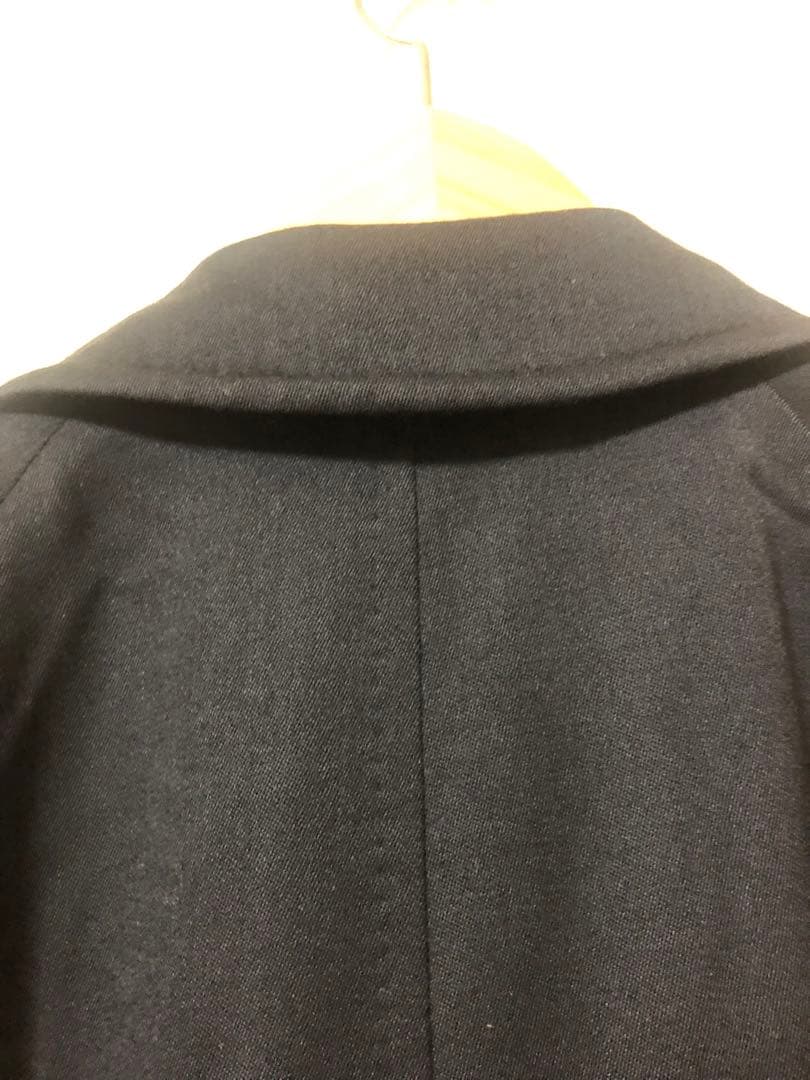 イタリア製Castellani ウールギャバネイビーステンカラーコート