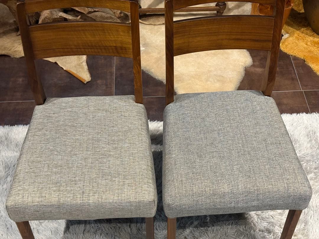 迪卡様　モダン　ビンテージ　ウォールナット　ダイニングチェア　4脚セット　H
